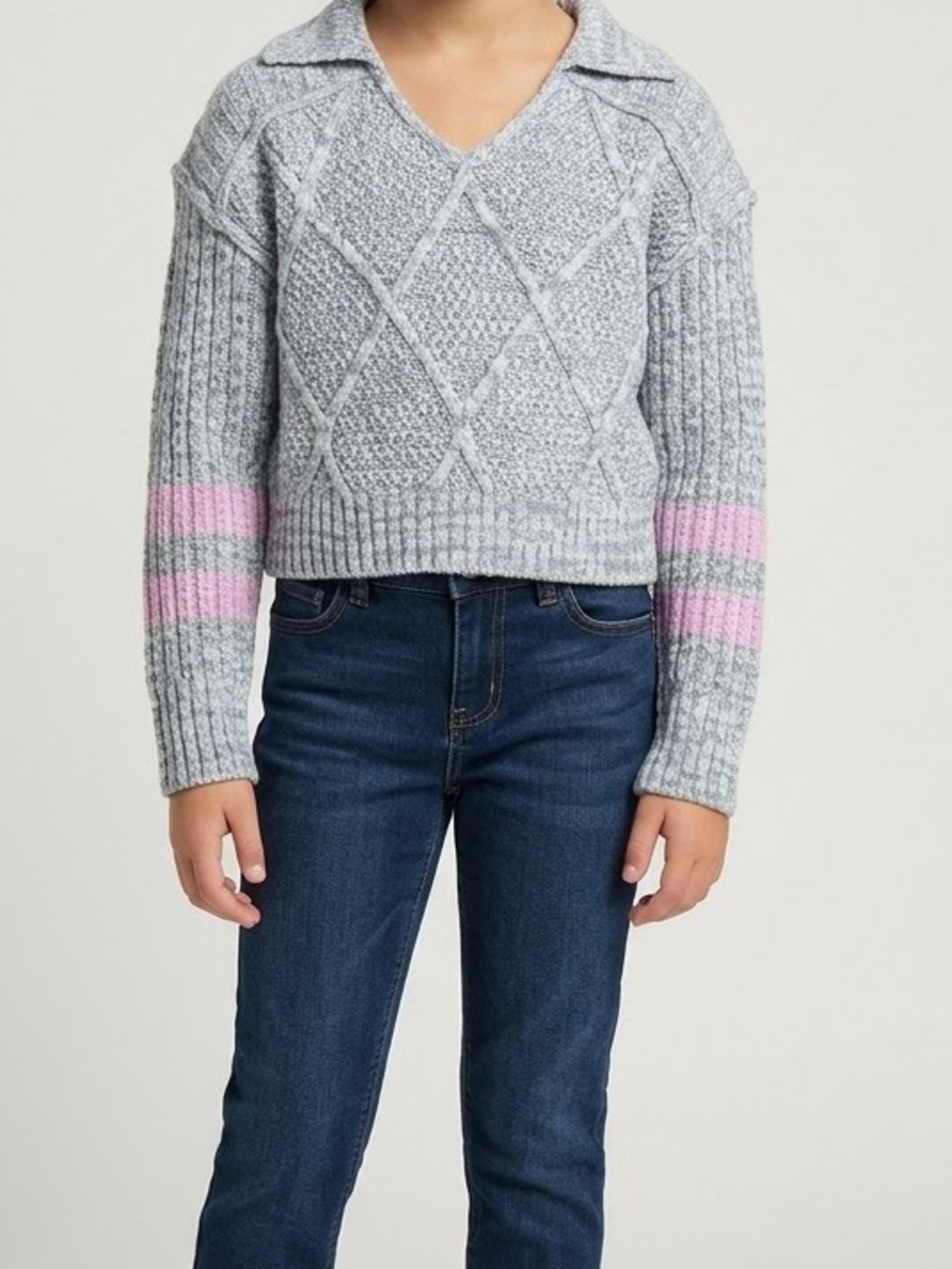 Design History Girls Johnny Collar Sweater